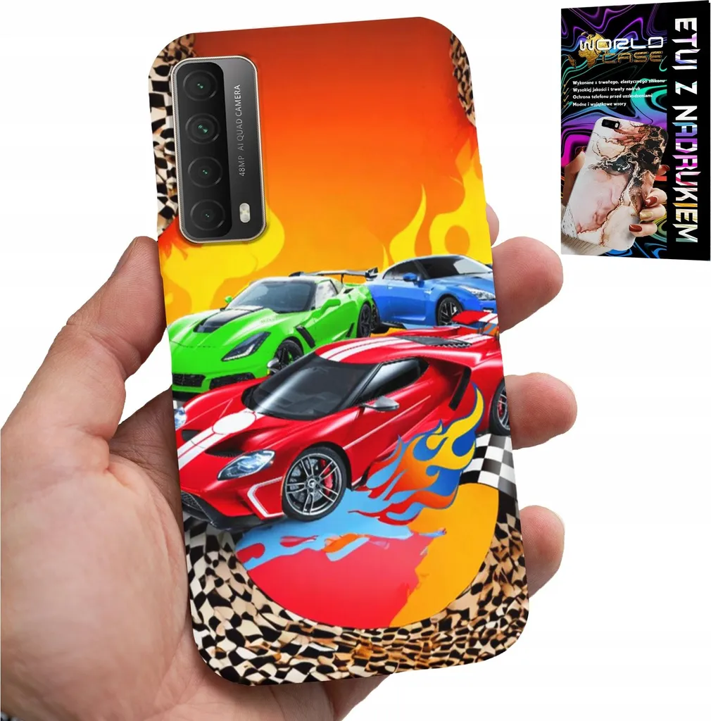 Custodia Creativa Auto da Corsa Huawei P Smart 2021 con Vetro Omaggio