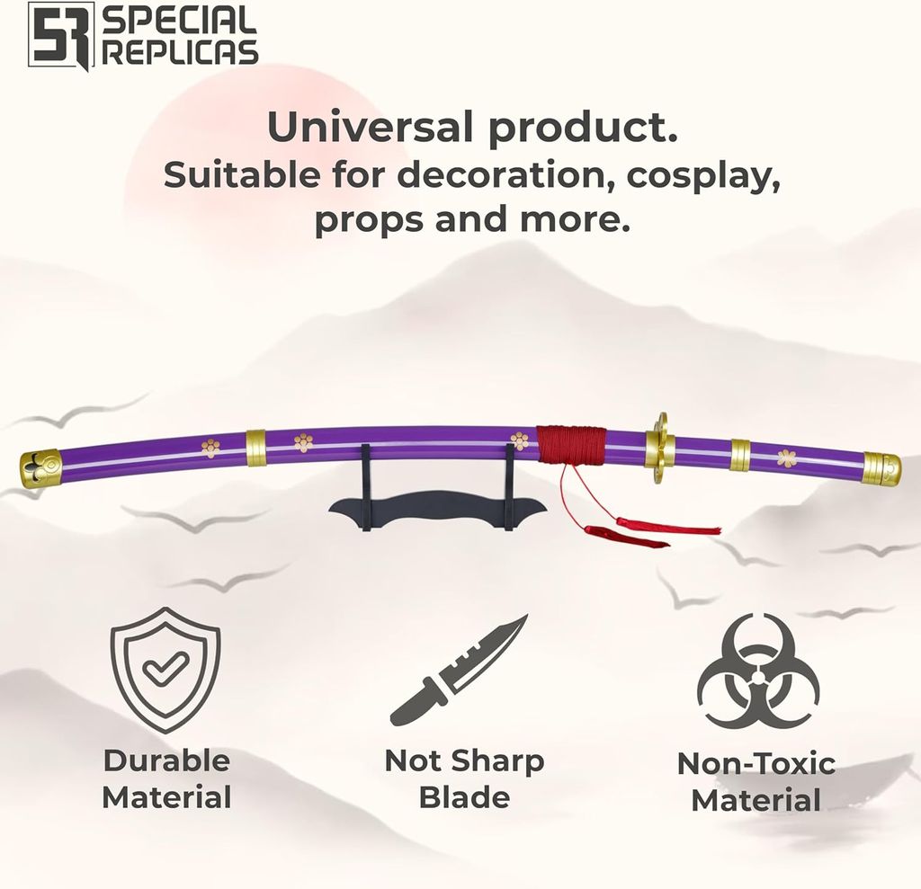 Cosplay Katana – Roronoa Zoro Sandai Kitetsu Aus Bambus, 103 Cm Lang, Mit Scheide, Für Anime-Fans