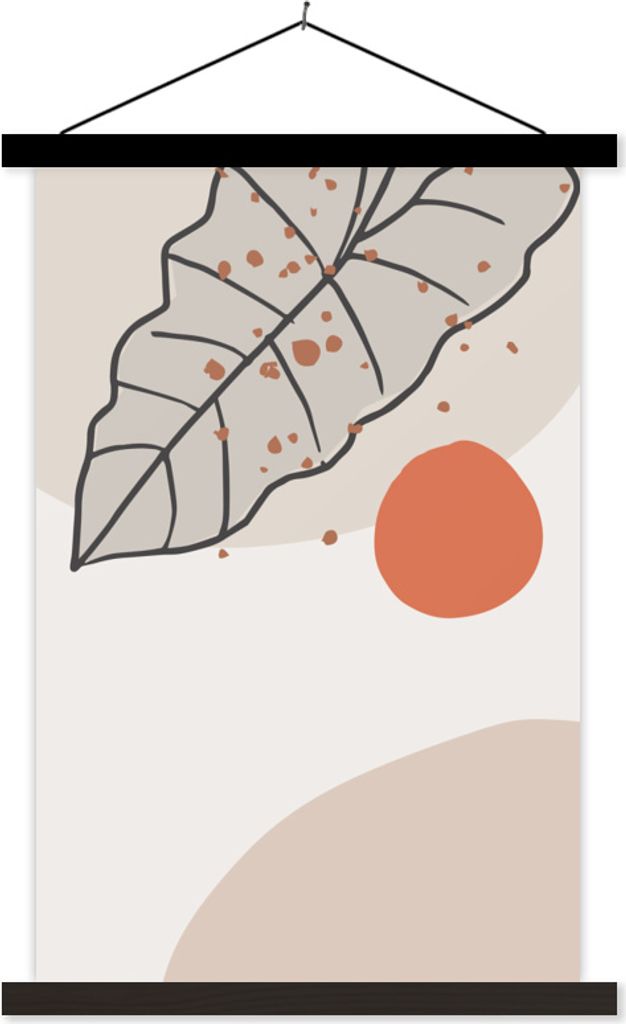 MuchoWow Textilposter Sommer - Laub - Weiß - Orange 120x180 cm mit schwarzem Rahmen - Fotos