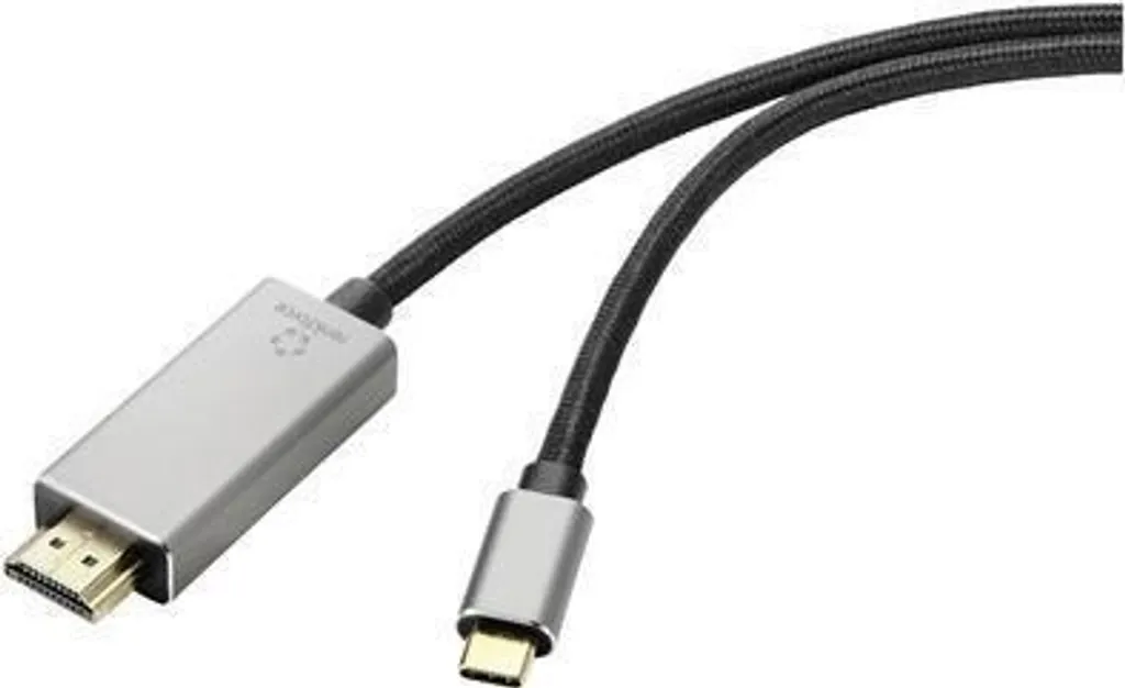 Câble USB-C vers HDMI mâle 1m - Adaptateur Vidéo pour Écran et TV Noir