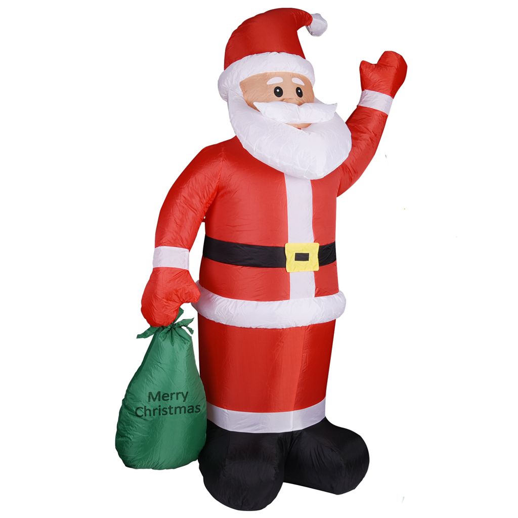 Weihnachtsmann Aufblasbarer Lebensgroß 180cm LED Deko Außen Weihnachten IP44