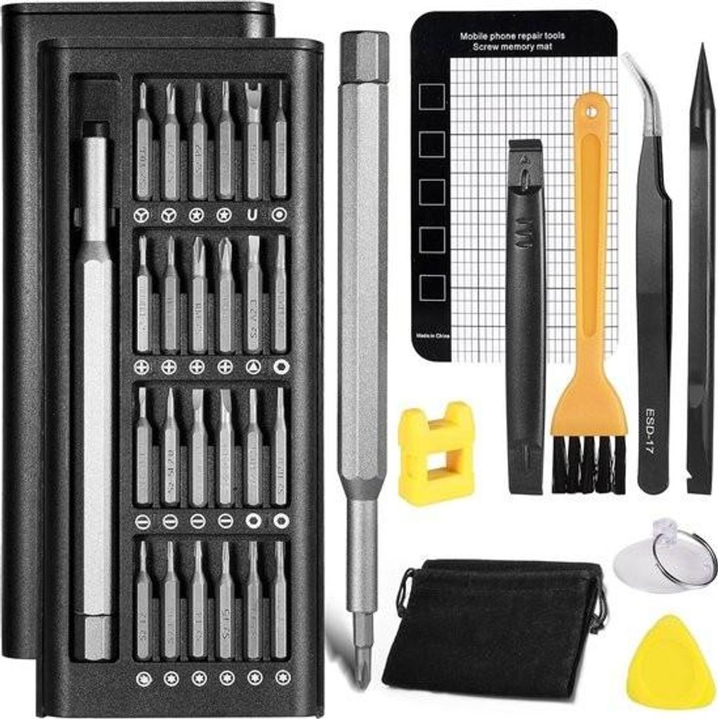 Feinmechanik-Schraubendreher-Set – 9 Aufsätze – Torx T5, T6, T8, T9, T10 – Präzisionsschraubendreher-Set – für iPhone, iPad, PS4, Switch...