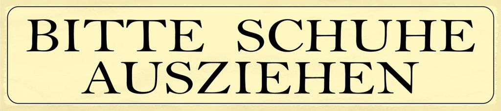 vianmo Blechschild 10x46 cm bitte Schuhe ausziehen