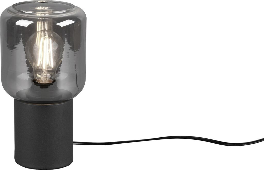 Trio Leuchten Tischleuchte Nico E27, schwarz, Metall/Glas Produktbild 