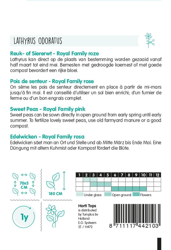 Edelwicken Royal Family Rosa | Blumensamen von Hortitops