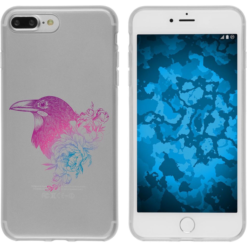 PhoneNatic Case kompatibel mit Apple iPhone 8 Plus Silikon-Hülle Floral Rabe M4-6