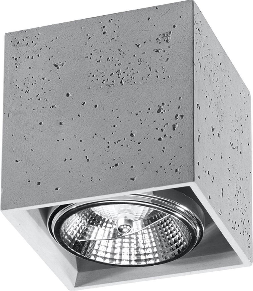 Deckenleuchte VALDE Beton 1xGU10 10W Beton 14x14x14cm Produktbild 
