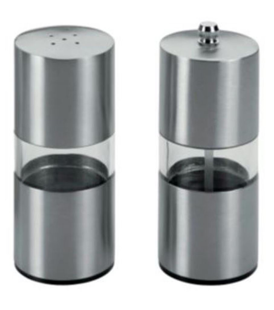 Metaltex Salzschale und Pfeffermühle Gewürzlinie 13 cm Acryl/Edelstahl