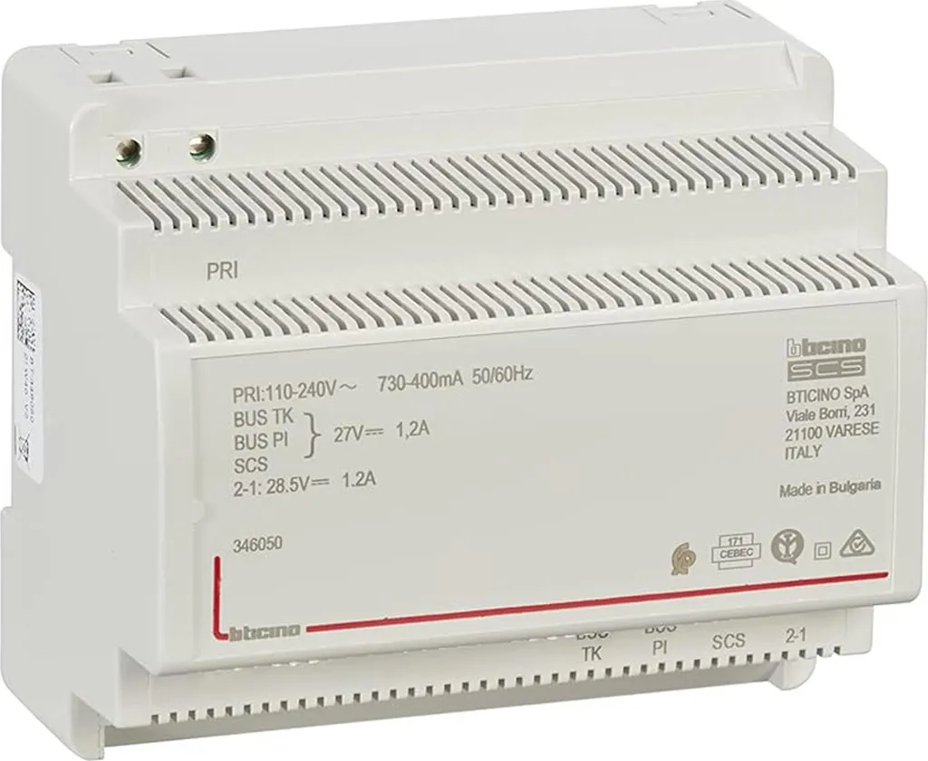 Alimentation 230V 1.2A Legrand 346050.2 format compact rail DIN visiophone