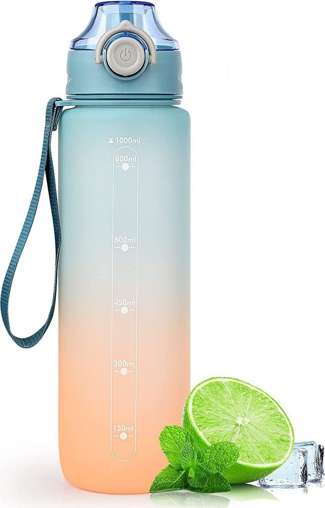 Fľaša na pitie, športová fľaša, bezúdržbová, 1 liter, fľaša Obrázok produktu 