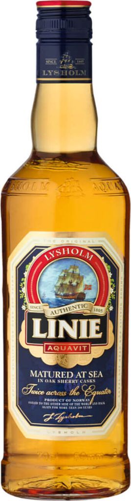 Linie Aquavit fassgelagerter Kümmelschnaps mit Gewürznoten Produktbild 