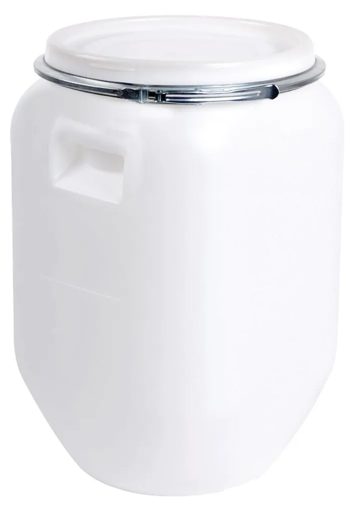 Fût de rangement EDA 50L blanc avec couvercle hermétique et robuste