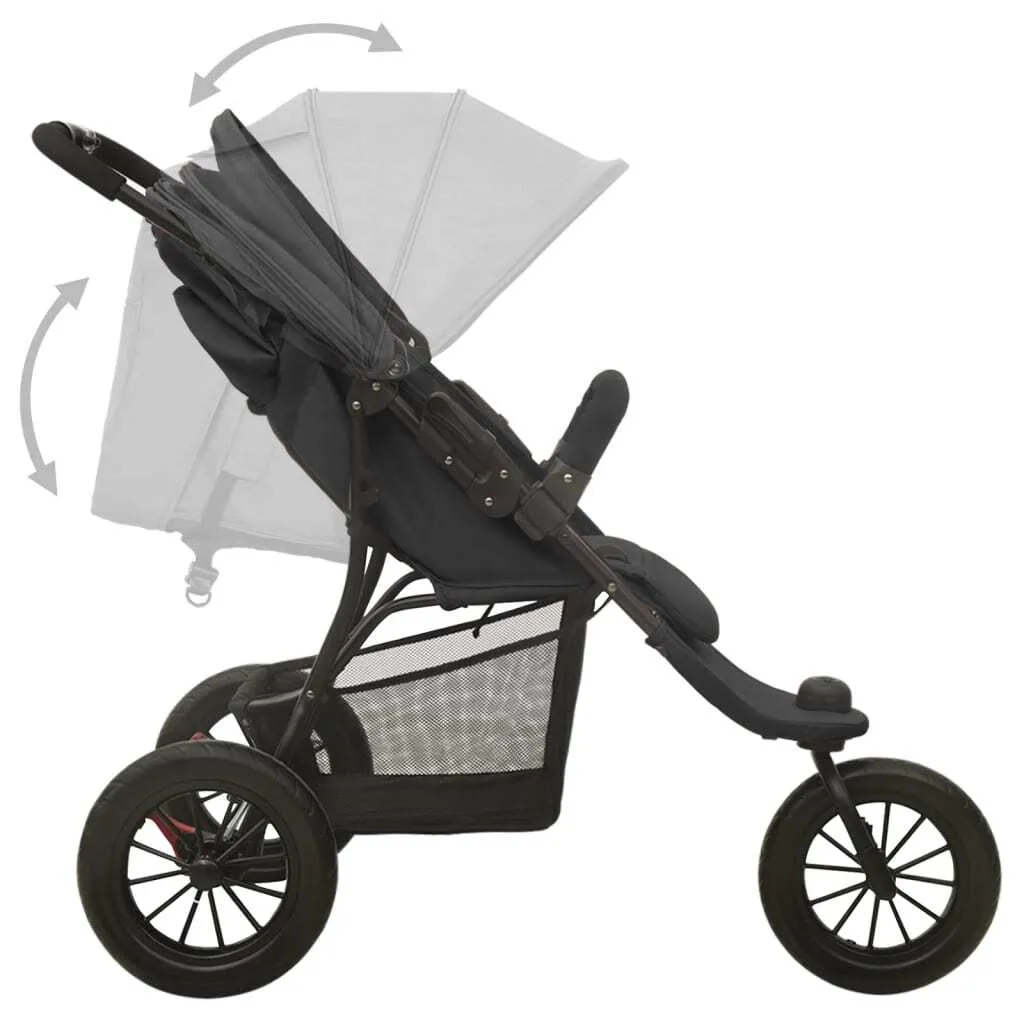 Poussette Canne Anthracite Châssis Acier Compacte et Légère - vidaXL - 7