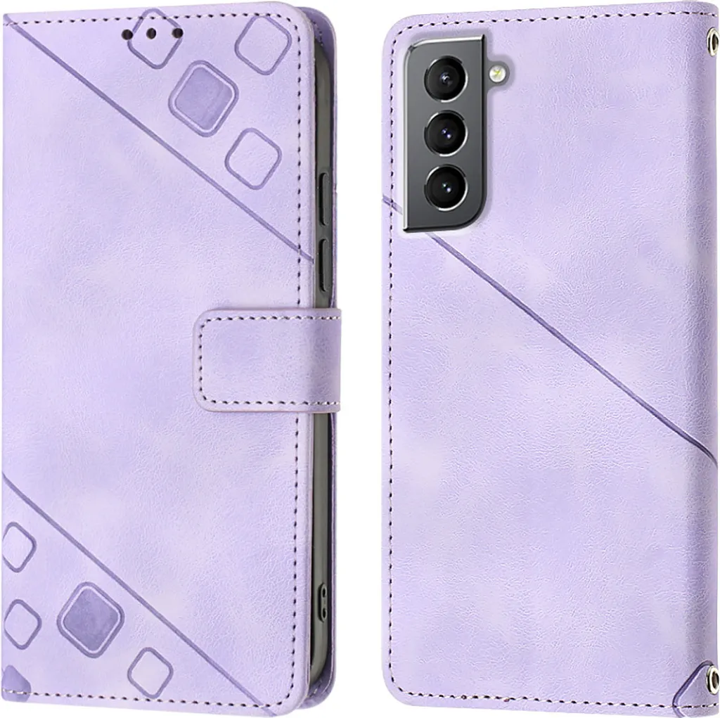 Custodia In Vera Pelle Suncase Per Beafon M6 | Slim-Edition Con Chiusura Magnetica E Linguetta | Colore Lilla Antico - 2