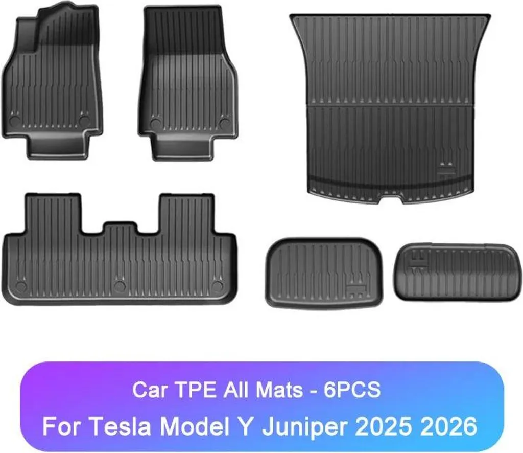 Tapis de sol Tesla Model Y Juniper TPE robuste et imperméable sur mesure