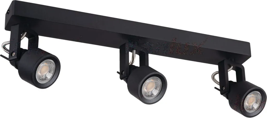 Spot SONDA Noir Kanlux 3xGU10 en Métal - Rampe de Plafond 45 cm IP20