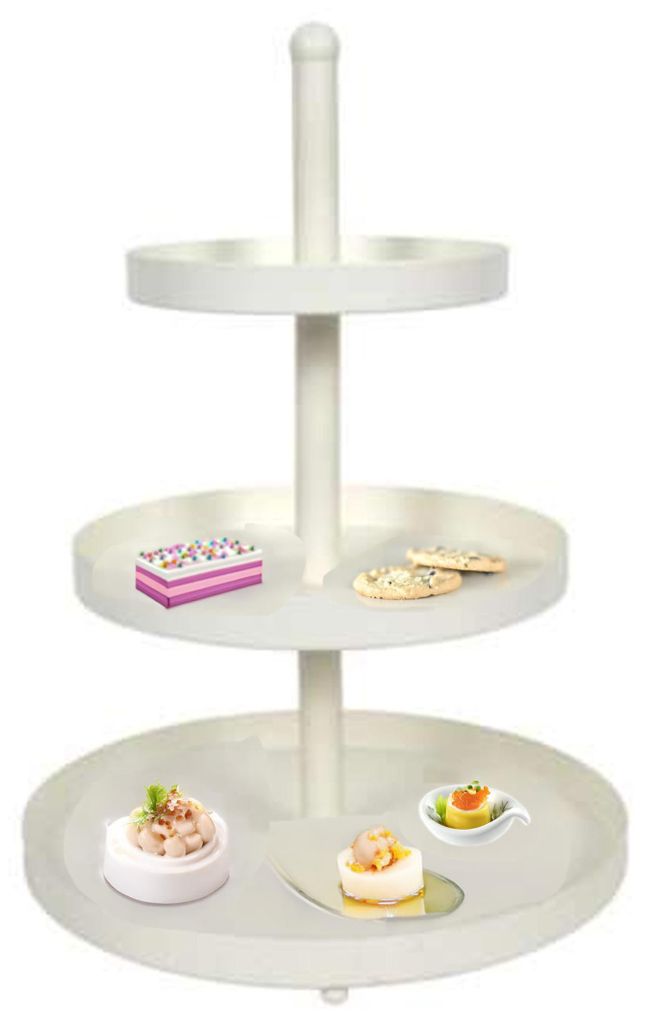 Etagere - H 55 cm - Weiß - Metall - 3 Etagen Produktbild 