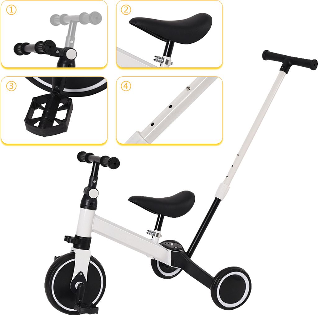 4 in 1 Kinder Dreirad Laufrad Balance Fahrrad mit Produktbild 3