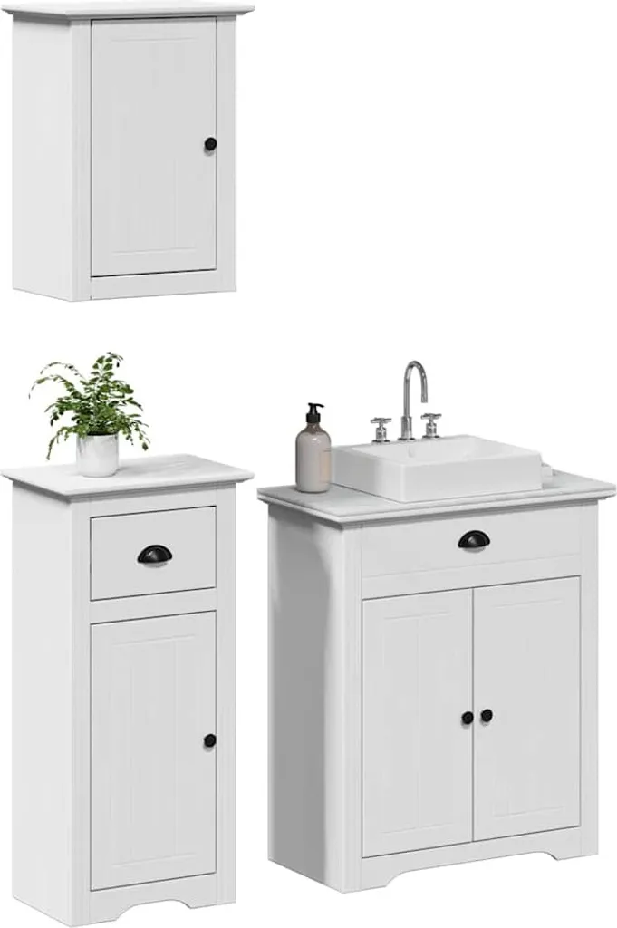 Aménagez votre salle de bains avec l'ensemble 3 pièces BODO blanc bois