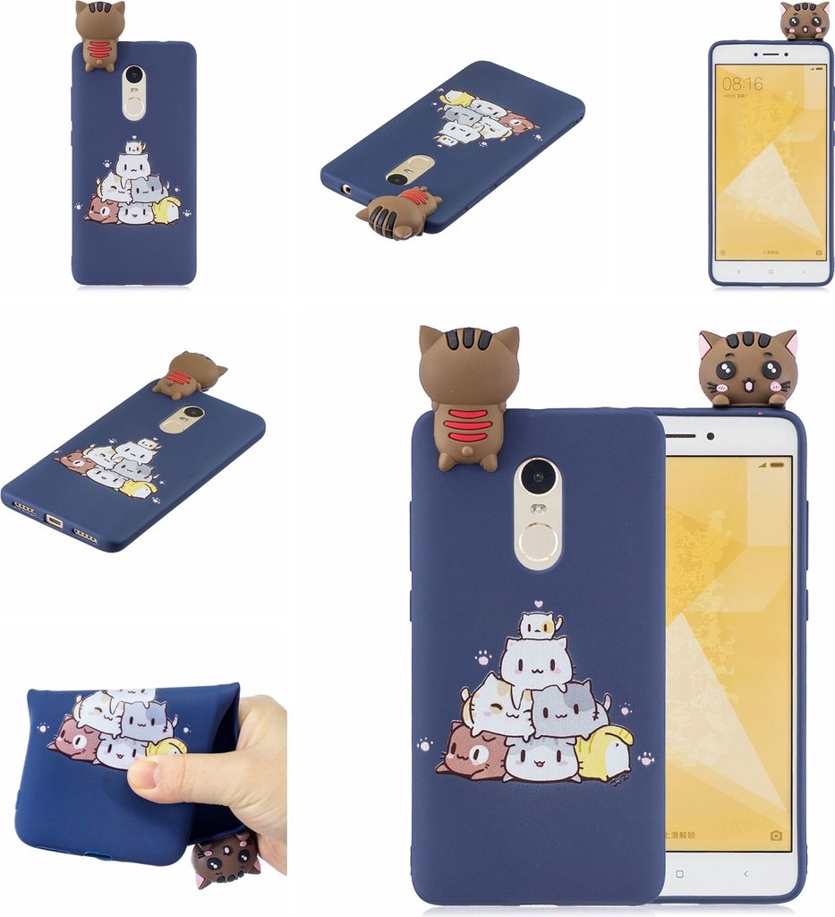 Für XIAOMI Redmi NOTE 4X/NOTE 4 3D niedlich gefärbtes Tier TPU Anti-Scratch rutschfeste Schutzhülle Zurück Fall Saphir