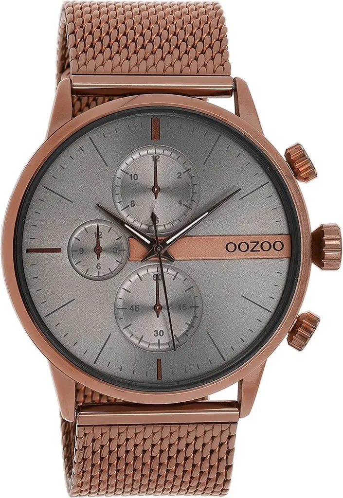 Montre Oozoo Timepieces UOC11103 pour Homme avec Bracelet en Maille Brun