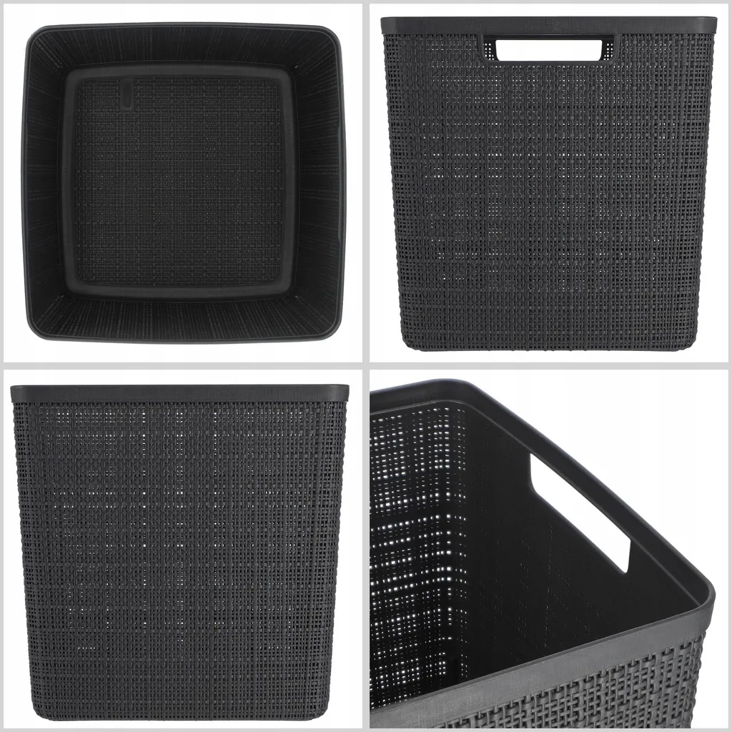 Panier de rangement plastique 17L robuste avec poignées intégrées - 6