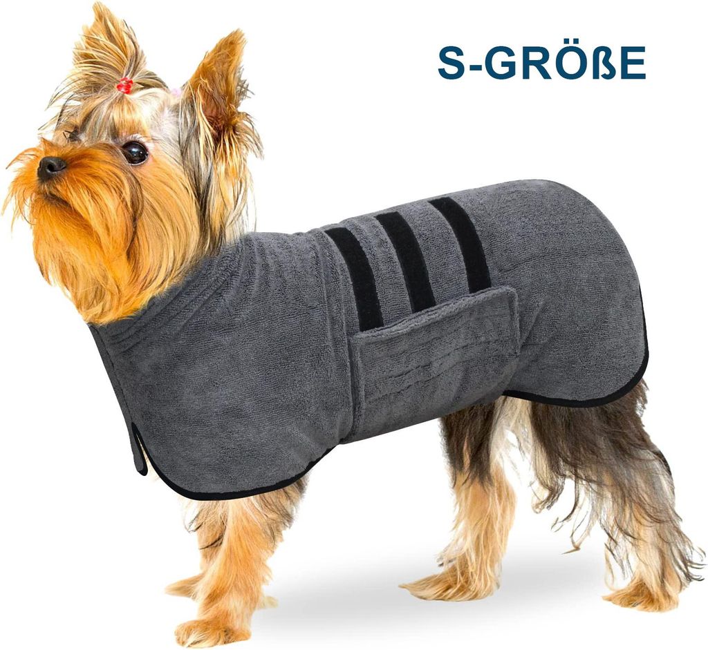 OKWISH Hundemäntel, Mikrofaser Haustier-Bademantel Schnell trocknend, Saugfähiger, leichter Bademantel für Hunde, Einfach anzuziehen, Ideal für...