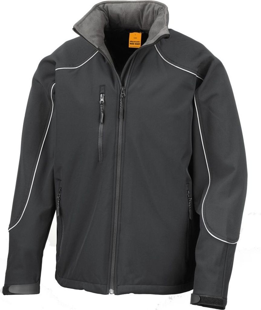 Result Ice Fell Herren Softshell-Jacke, wasserfest, atmungsaktiv BC855 (S) (Schwarz)