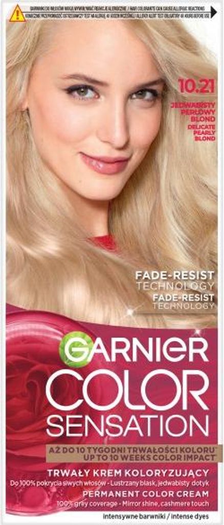 Garnier Color Sensation Krem koloryzujący do włosów 10.21 Jedwabisty Perłowy Blond