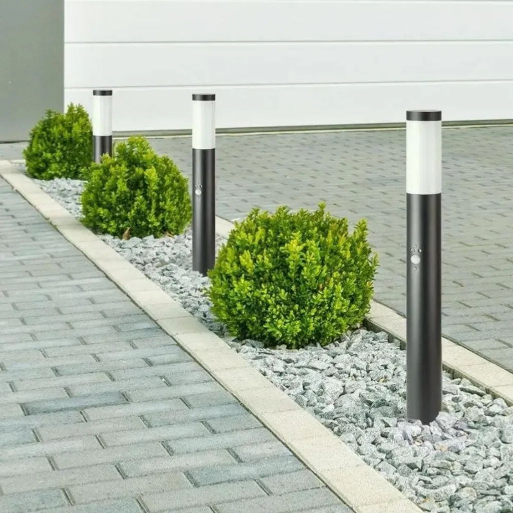 Potelet Extérieur Détecteur de Mouvement 80cm IP44 Anthracite E27
