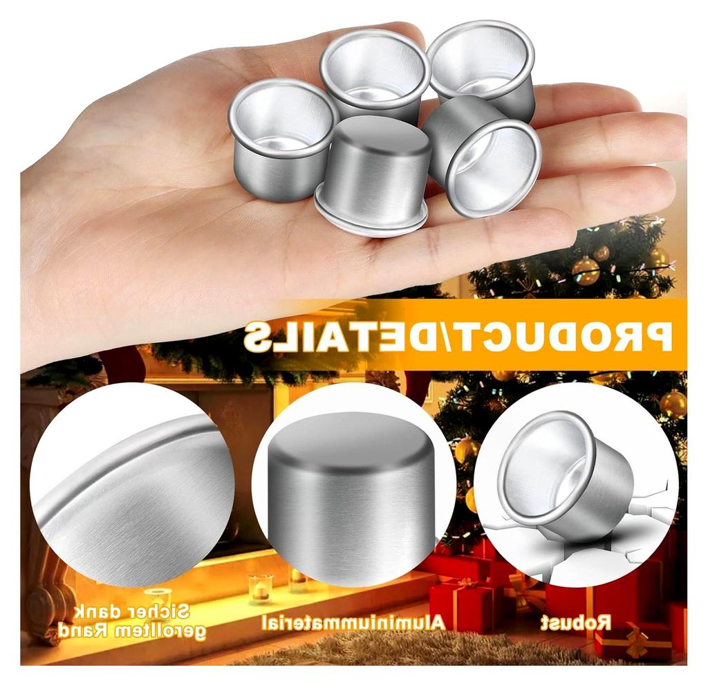 40 Stück Kerzenhalter für Stabkerzen, Metall Kerzenhalter in Silber, Klein für Kerzeneinsatz, Tafelkerzen, Baumkerzen, Kerzenleuchter, Teelichte...