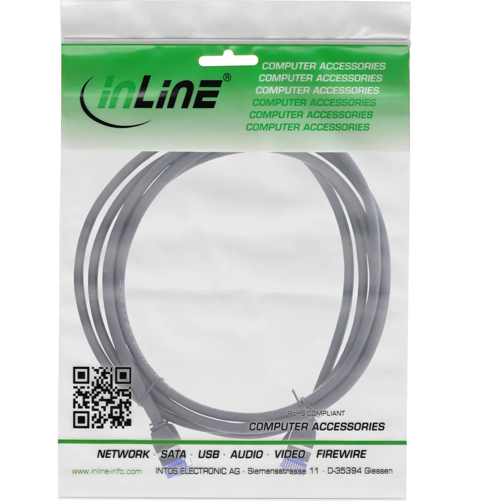 InLine® Patchkabel Slim, Cat.6A, S/FTP, TPE (LSZH), PoE, nero, 30m - 4