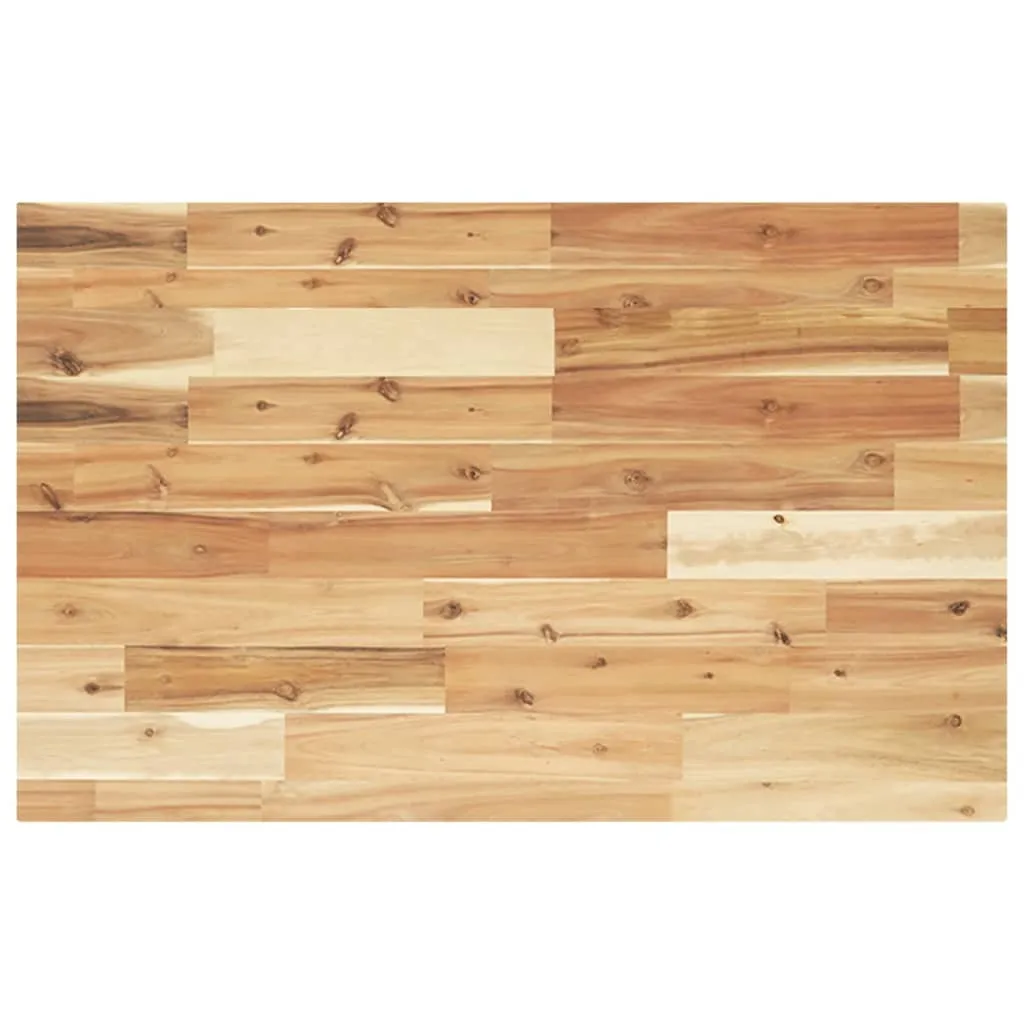 Top Bagno in Acacia Massiccia 100x50x4 cm - Finitura Olio Naturale