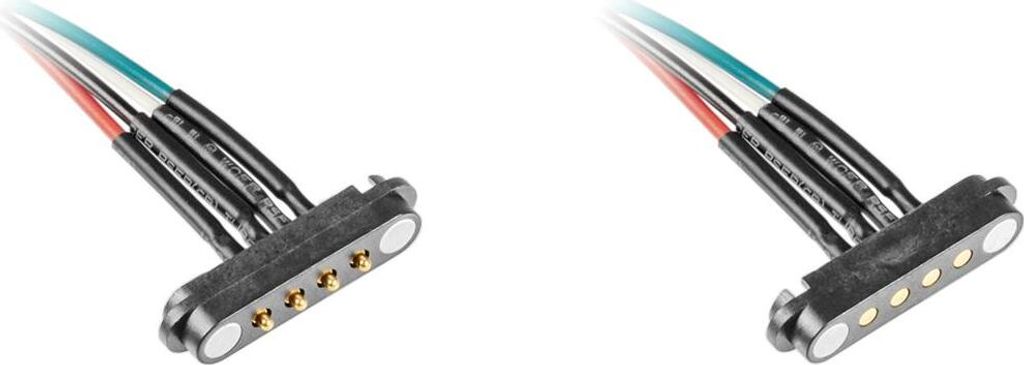BerryBase Pogo-Pin Stecker und Sockel, magnetisch, 2A DC, mit Kabel - Stecker/Buchse: ohne Ösen - Typ: 4-polig