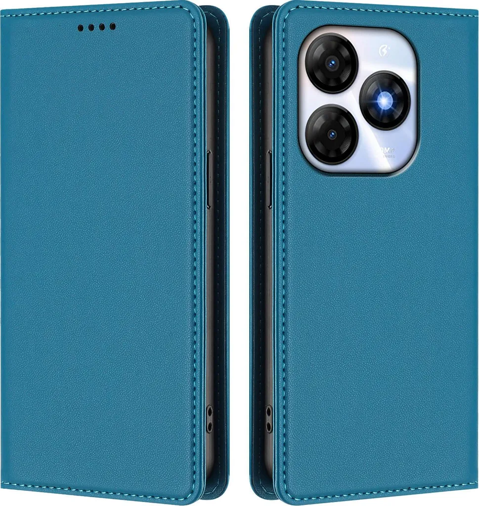 Offerta Custodia Itel P55 4G - Cover Flip Blu Lago Magnetica di Qualità
