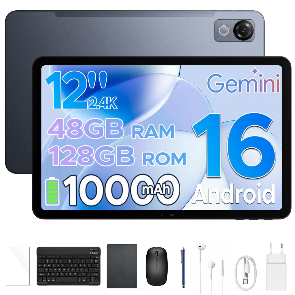 Tablet POCKAM P12, Android 16, 48 GB pamięci RAM (8+40), Zdjęcie produktu 