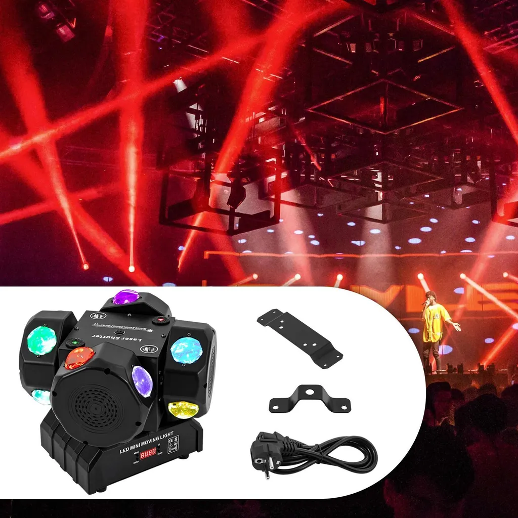Lyre LED 4 Têtes 200W Multi-effets - Solution Éclairage Fluide et Puissant - 4