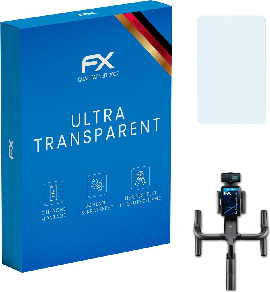 atFoliX FX-Clear 2x Schutzfolie kompatibel mit Technogym Skillbike Displayschutzfolie