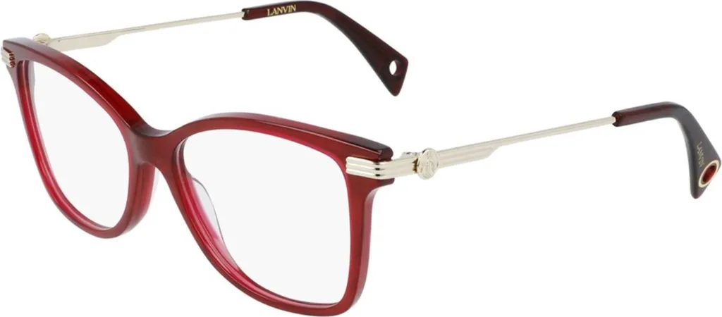 Lanvin LNV2604 602: Occhiali da Vista Cat-Eye in Acetato Rosso