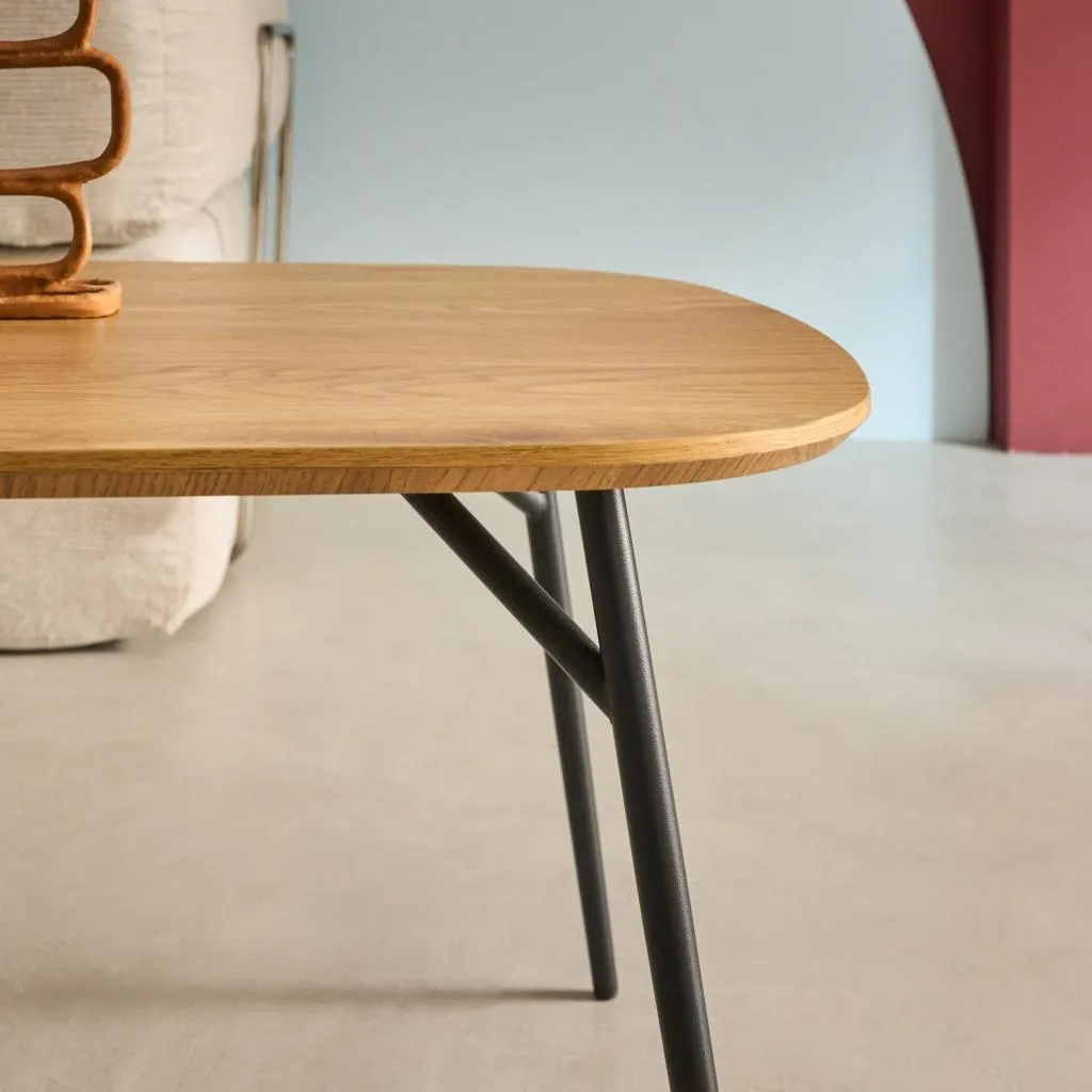 Tavolino Rettangolare Rovere e Metallo Nero - Coffee Table Design - 5