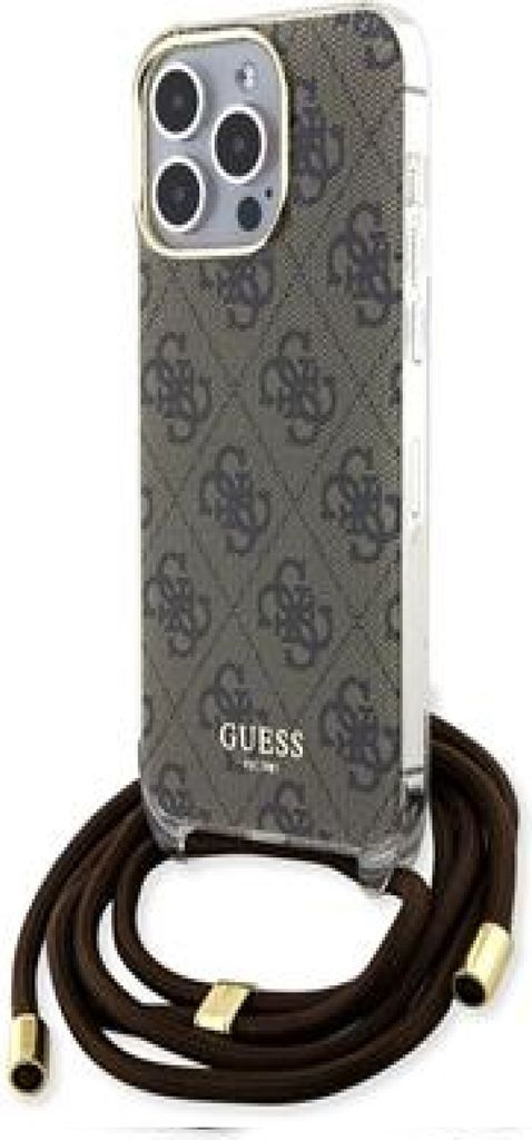 Guess Crossbody Cord 4G Print Hülle Für Iphone 15 Pro Max - Braun