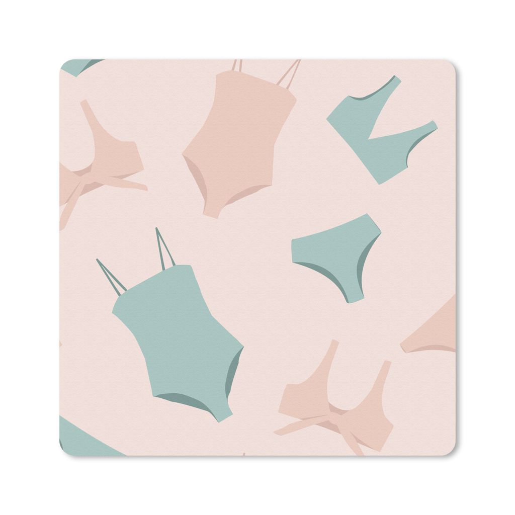 MuchoWow Mauspad Mousepad Bikini - Badeanzug - Sommer - Pastell 30x30 cm - Mousepads - Maus Mat - Pad - Mausunterlage - Gaming