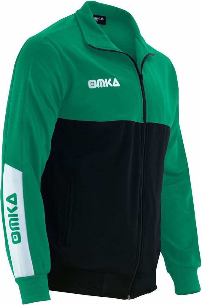 OMKA Optima Trainingsjacke Joggingjacke Sportlerjacke mit Fleece Atmungsaktiv, Größe:50/M, Farbe:Grün