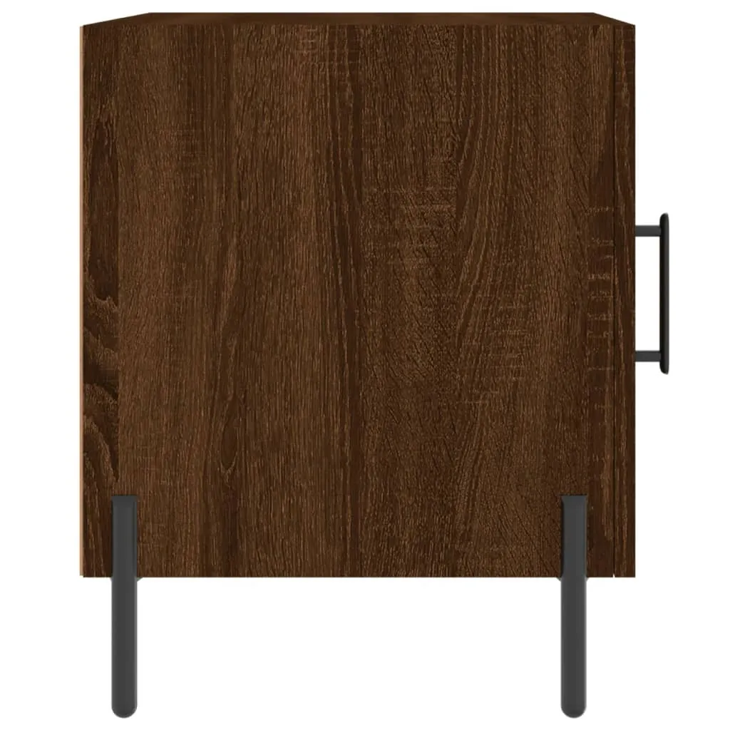 Petite table de nuit marron chêne 40 cm gain de place bois robuste - 8