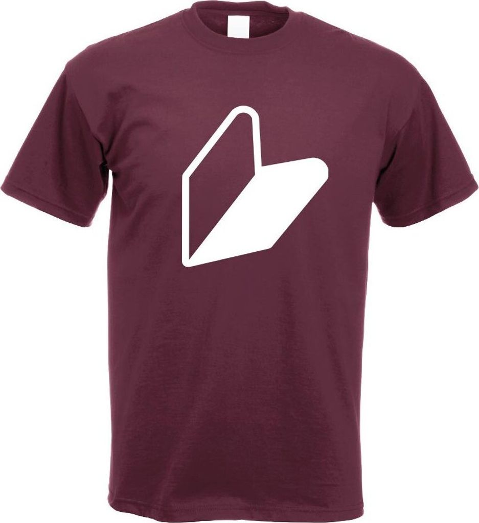 Kiwistar - T-Shirt - Burgund - Wakaba JDM Japan Motiv Bedruckt Funshirt Design Print - mit Motiv Bedruckt - Funshirt Design - Sport - Freizeit - He...