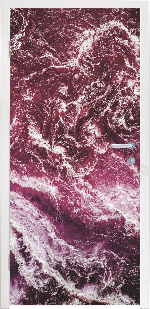 MuchoWow Türtapete Selbstklebende Türfolie Natursteine - Lila - Marmor 90x205 cm Türposter Türaufkleber Klebefolie Türklebefolie - Türaufkl...