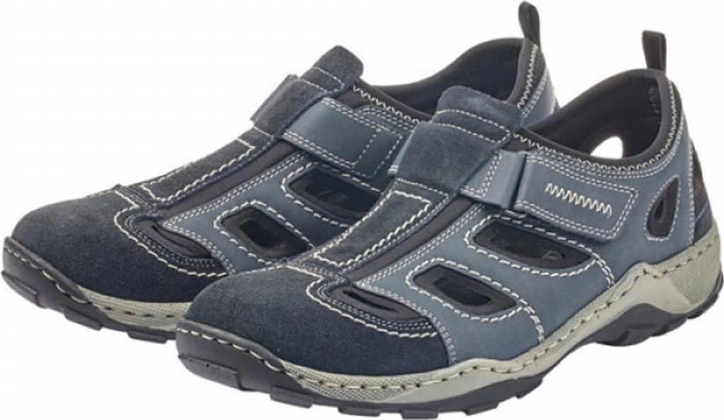 Rieker Herren Klett Halbschuh durchbrochen dunkelblau 44 Produktbild 74