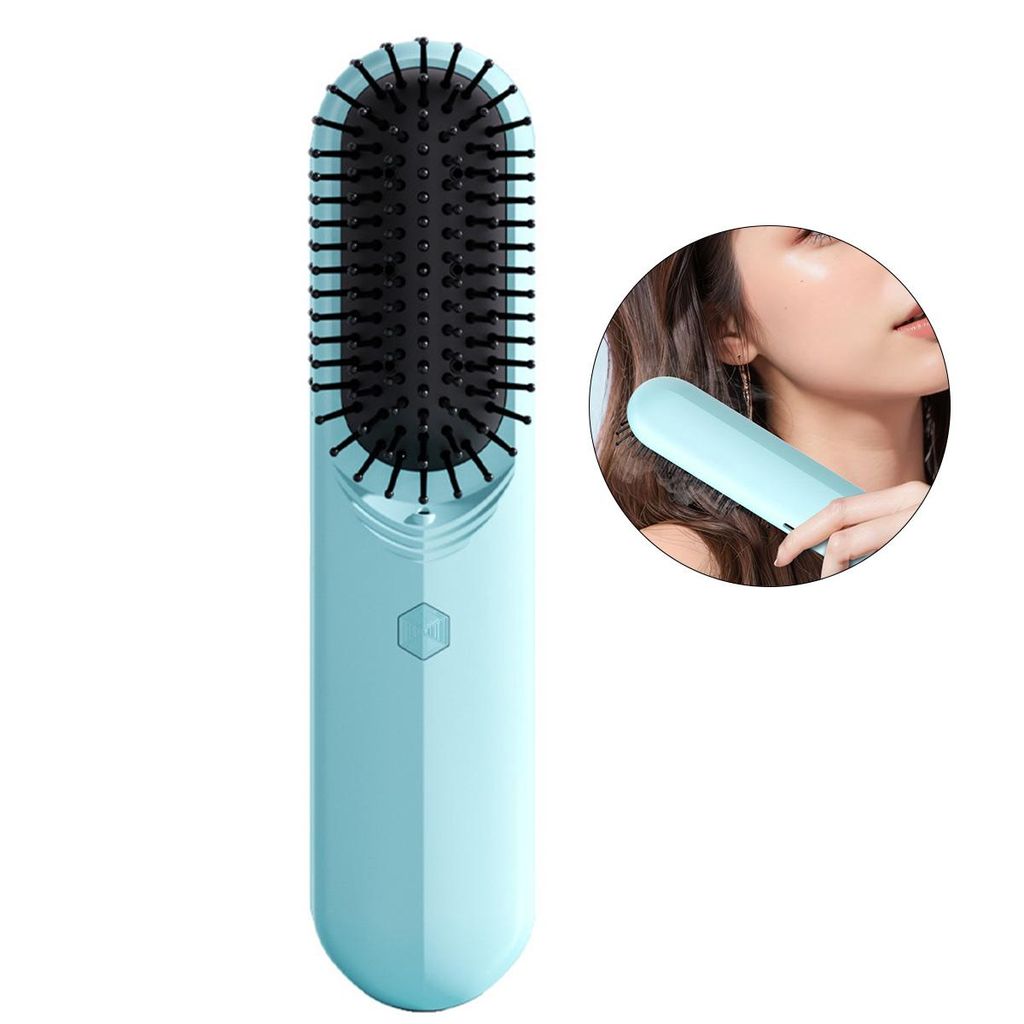 3in1 elektrisches Kopfhautmassagegerät mit Spray, Massage Haarbürste, wiederaufladbar USB-C, Anti-Frizz Pflege für Locken & alle Haartypen
