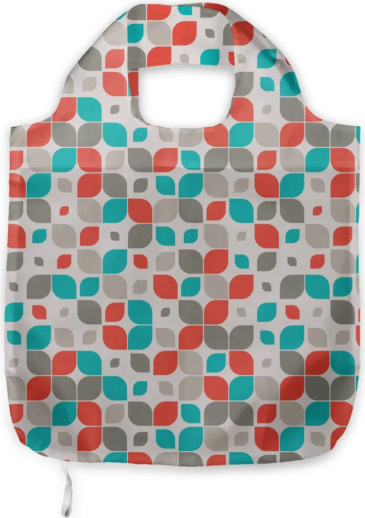 Borsa a Tracolla Retrò ABAKUHAUS: Fiori Astratti e Mosaico in Tessuto