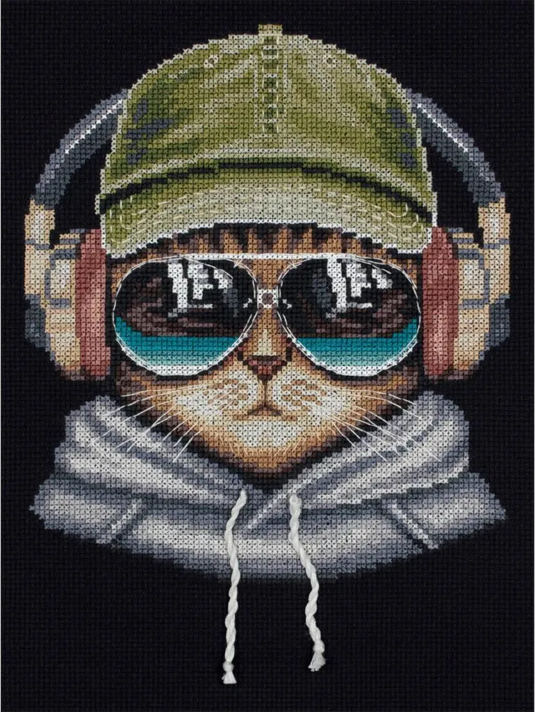 Broderie au point de croix compté Stanley le musicien Panna 18x22,5 cm